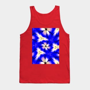 Cute Blue Floral Pattern Tank Top